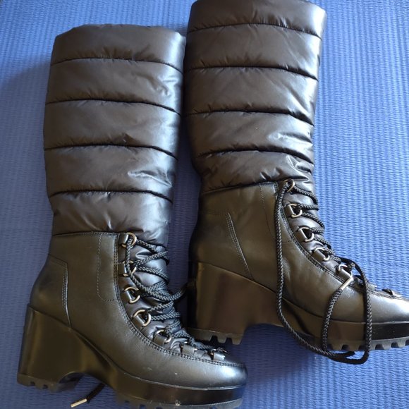 LIke new Rockport winter boots puffer high platform size 4.5 / 5 black - Picture 2 of 7